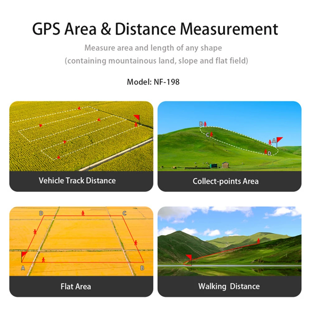 Imagem -06 - Noyafa Nf198 Gps mu Meter Equipamento de Pesquisa Medidor de Terra Dispositivo para a Exploração Agrícola Terra Levantamento e Mapeamento Área Medição Ferramenta