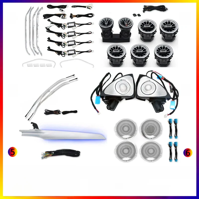 Mercedes Benz AMG Atmosphere LED C/GLC Coupé 2014-2022 X253 W205 Sfeerverlichting Turbine Luchtrooster Draaiende Tweeter Lamp - afbeelding 2