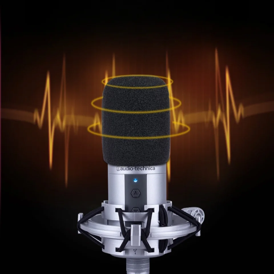 2 piezas de pantalla de viento para micrófono AT2020, cubierta de espuma antipop para Audio Technica AT2020 ATR2500 AT2035 4