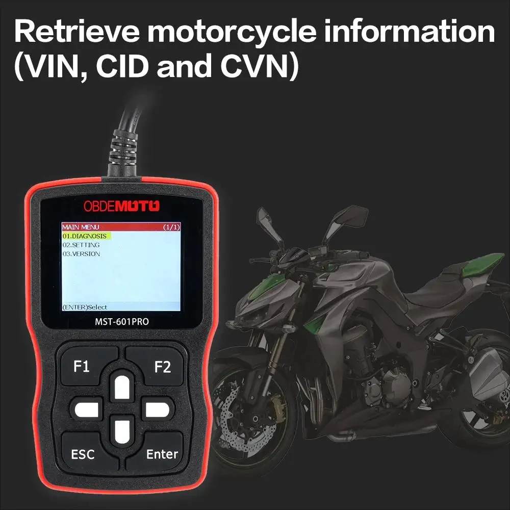 Motorcycle Scanner MST-601PRO OBD2 Code Reader MST 601 Pro OBDII/EOBD Motorbike Diagnosis Code Reading Tool for YAMAHA for Honda