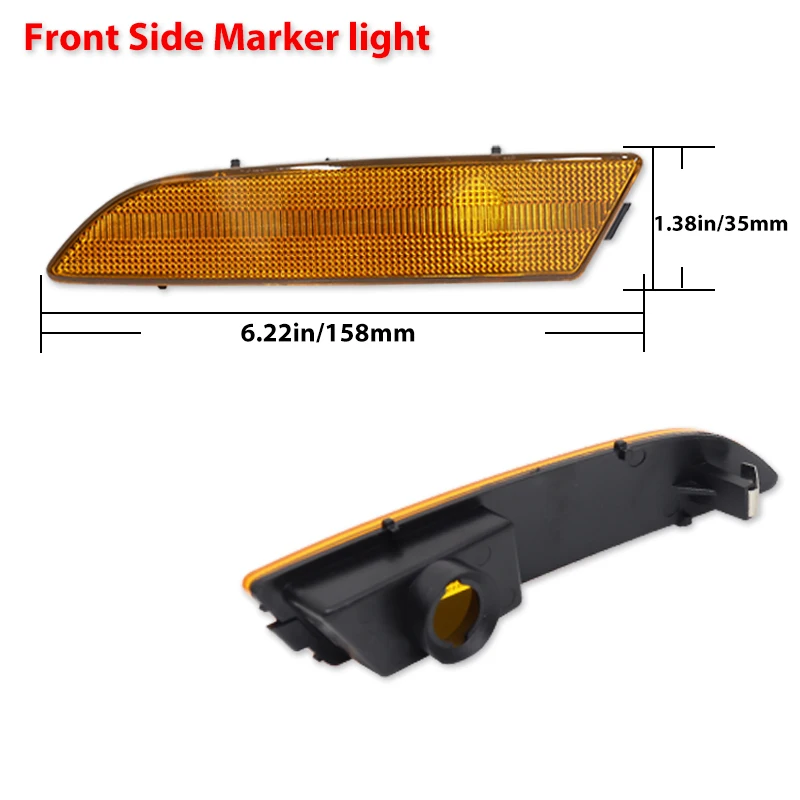 Front Rear Bumper Side Marker Light Housing For Chrysler Crossfire Coupe/Convertible,No Bulb 2004-2008