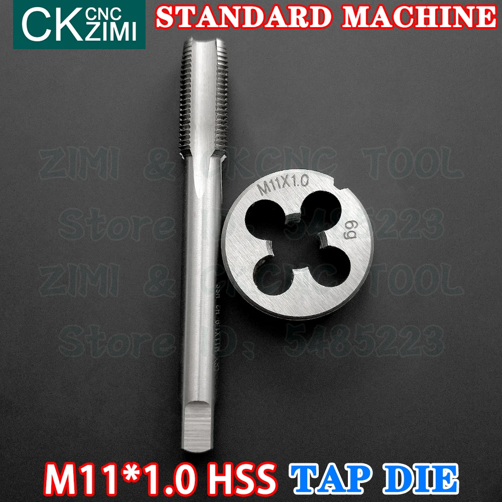 M11*1.0 M11X1 Straight Handle Standard Machine Die Tap Right High Speed Steel Wire Tapping Drill Round Die Metal Tap Die Set