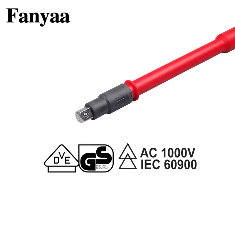 Fanyaa VDE Insulated Extension Bar 3/8, 1/2 Inch Drive Socket Wrench Electrician Tools For Live Working Up To 1000V AC, 1500V DC