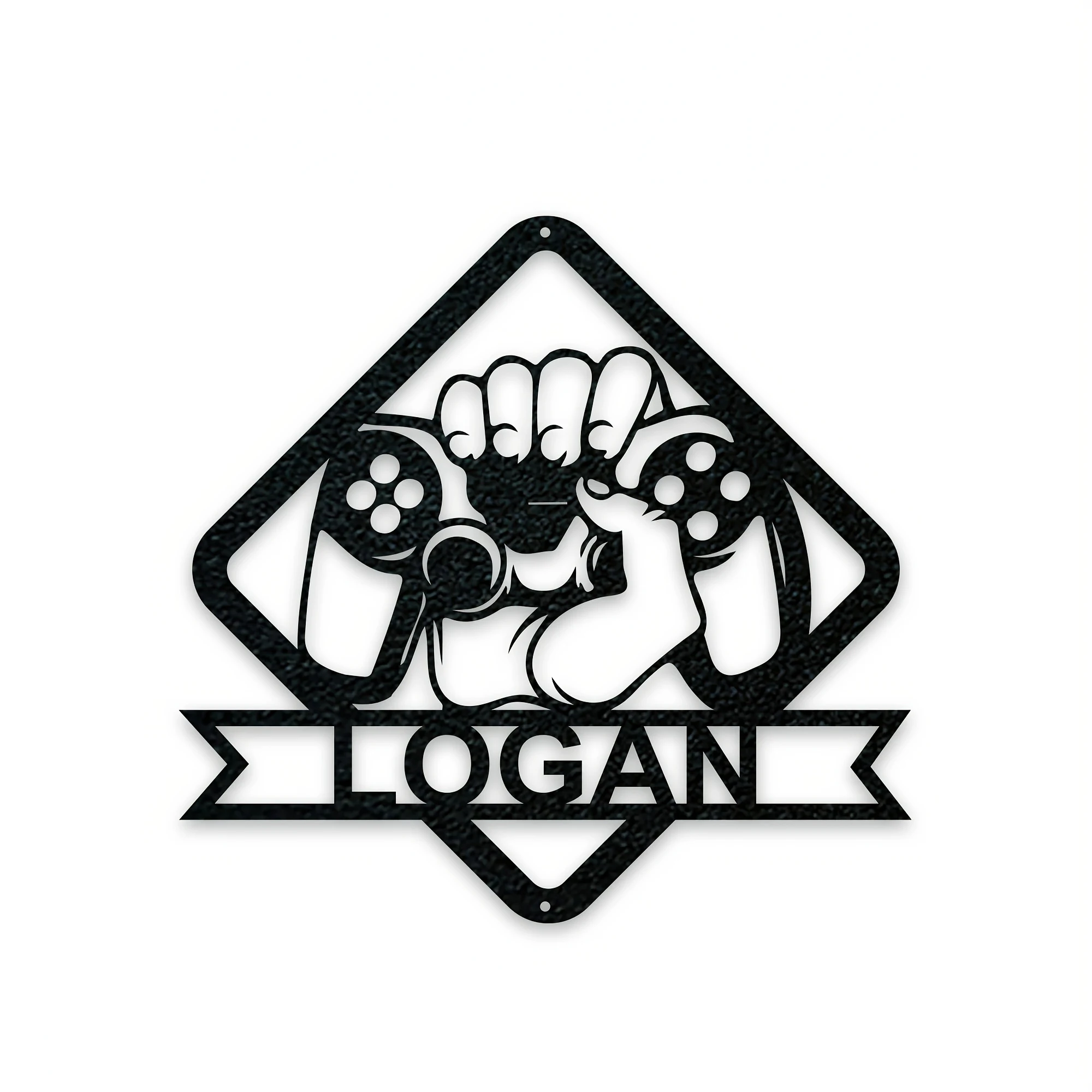 Personalized Gamer Metal Sign, Custom Name Plaque Bold Graphic Emblem Sturdy Construction, Birthday/Graduation Gifts