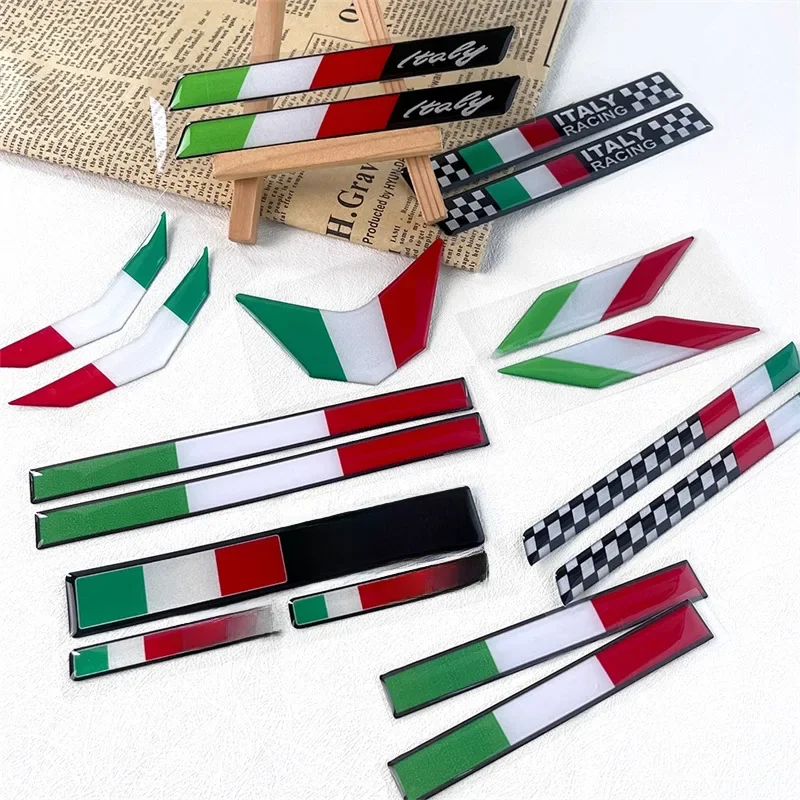 AliExpress NONE National Flag Italy Motorcycle Bike Stickers 3D Crystal Drop Glue Reflective Car Exterior Decoration Accessories For Gts 300 150