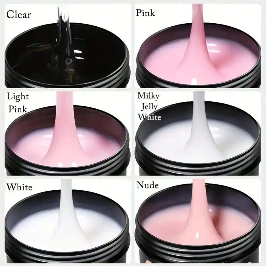 

150g Acrylic Nail Extension Gel - UV/LED Compatible, Odorless, Soak-Off Hard Jelly Formula,Manicure and Nail Building Extensions