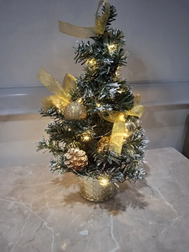40CM LED Christmas Tree Nightlight LED Light Pine Needle Tree Mini Xmas Tree Christmas Decoration Desktop Ornament New Year Gift photo review