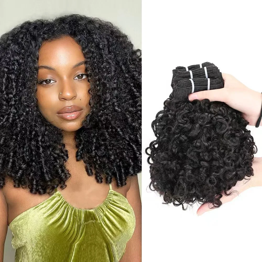 Malaysia 12A Small Spirals Curly Bundles Unprocessed Kinky Curly Human Hair Pixie Curls Weave Only Virgin Hair Extension Bundles
