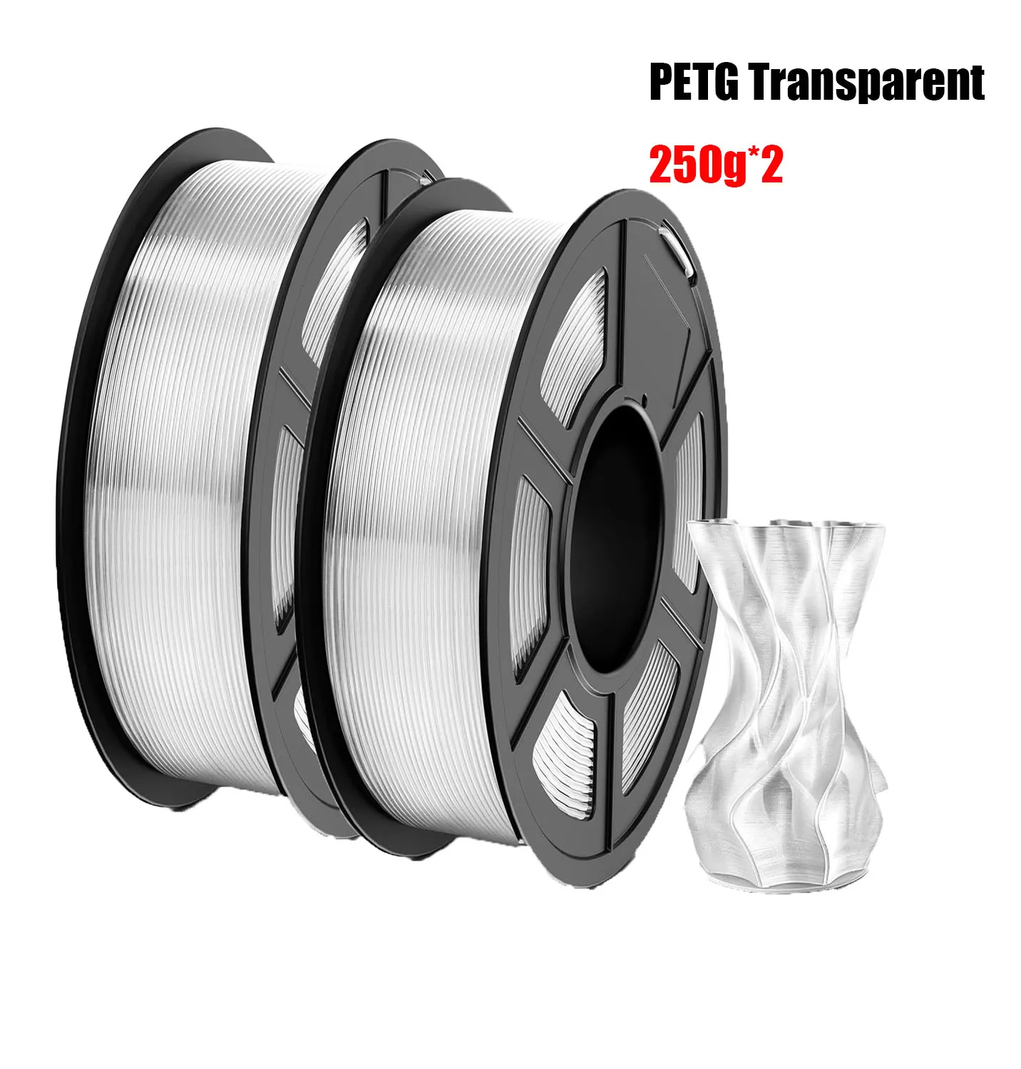 

3D Printer PETG Filament 1.75mm 500g,Strong Toughness,Wiring Tightness,Dimensional Accuracy +/- 0.03mm,transparent