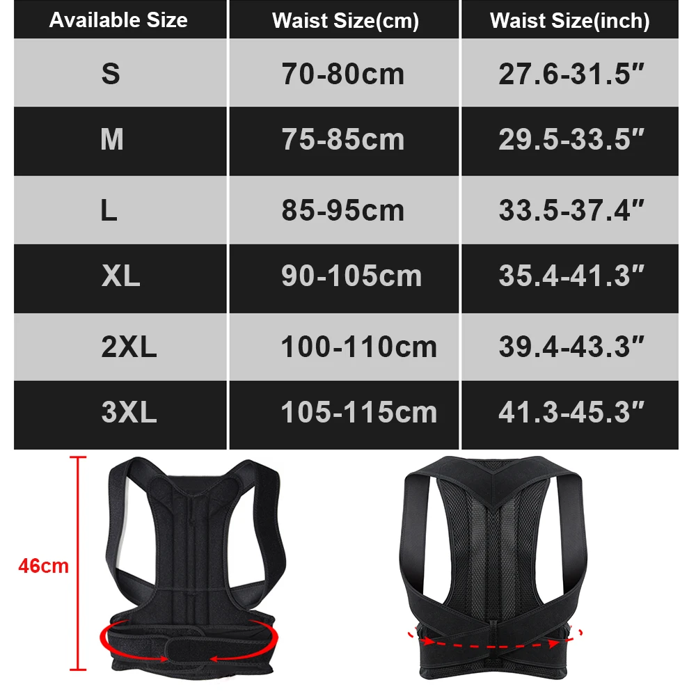 Back Brace Posture Corrector for Women & Men Back Lumbar Support Shoulder Posture Support for Improve Posture & Back Pain Relief