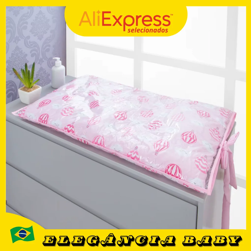 Chest Chest For Baby Comfortable Pink Balloon Safe Delicate Print Composition Cotton Polyester Padded Exchange P Diapers