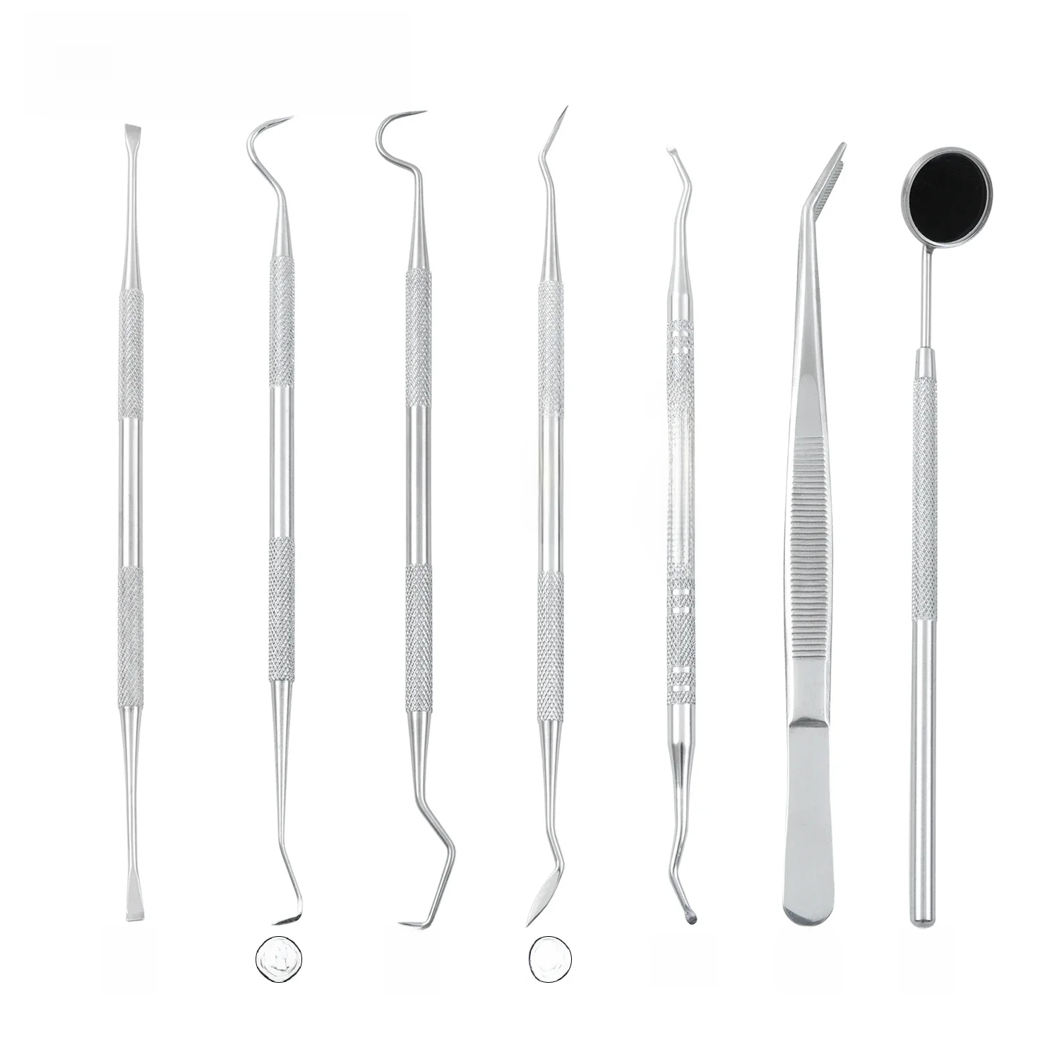 Outils de nettoyage dentaires en acier inoxydable, miroir de dentiste, Double sonde, houe, détartreur de faucille, outil de soins dentaires, 1 pièce