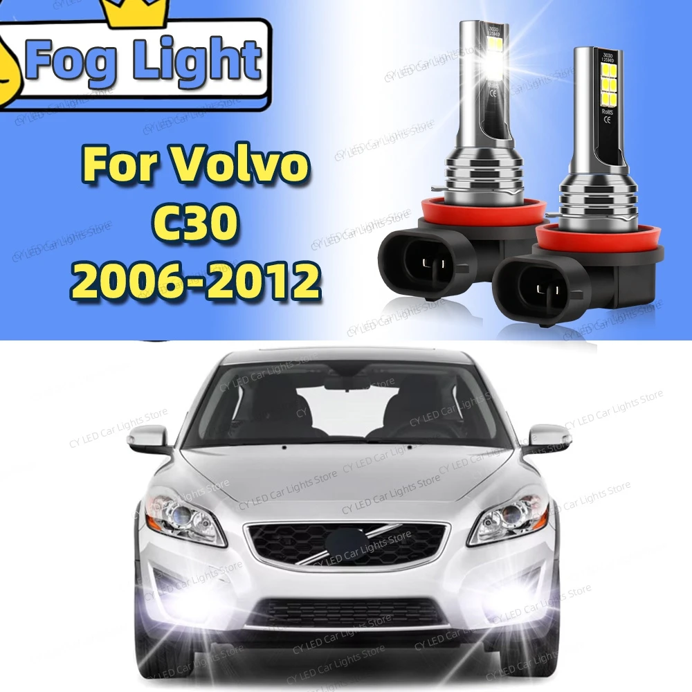 LED Fog Light Bulbs Canbus Car Front Lamp For Volvo C30 2006 2007 2008 2009 2010 2011 2012 Auto Accessories Plug and Play