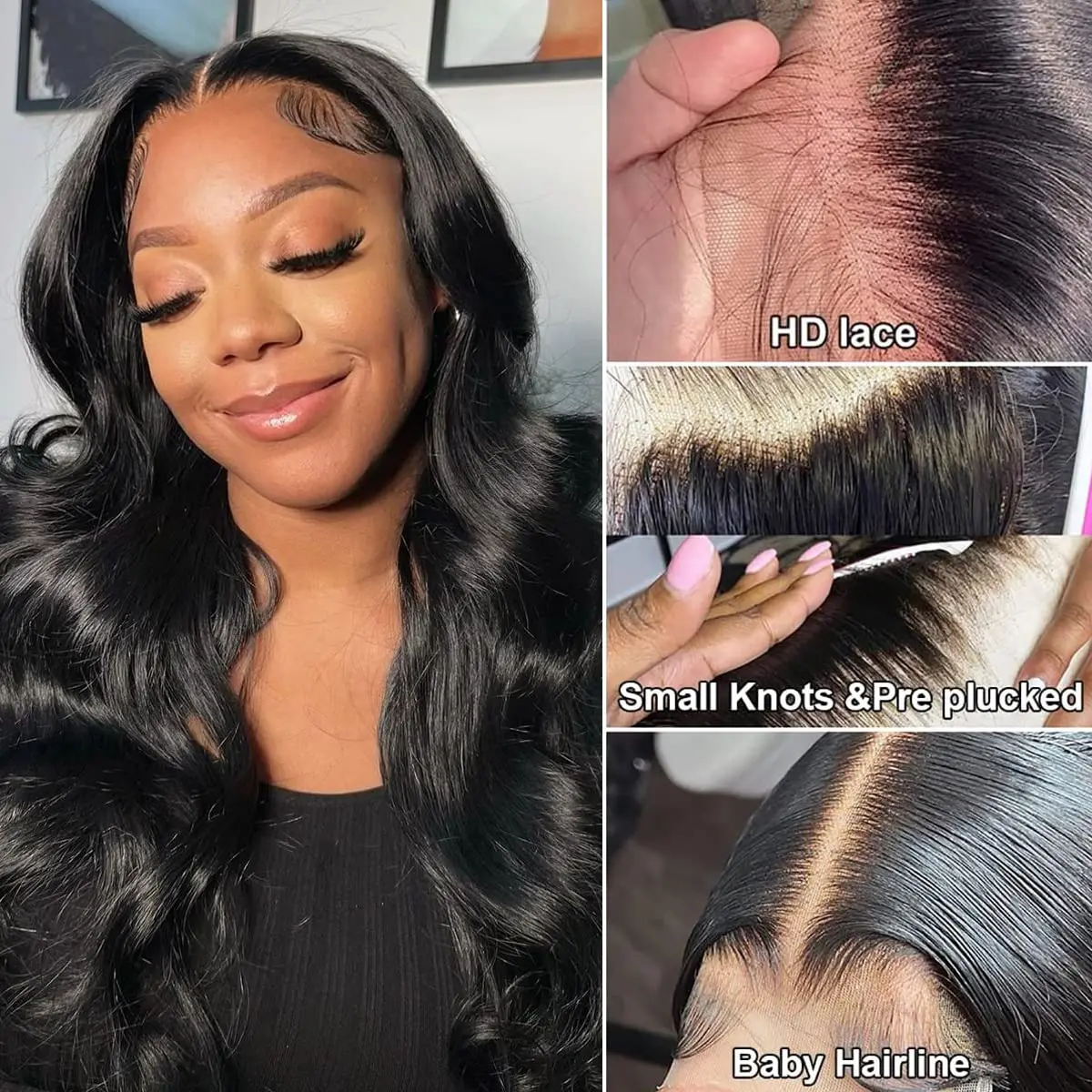 

Body Wave HD Lace Front Wigs Human Hair 150% Density 4X4 Brazilian Body Virgin Lace Closure Wigs Human Hair Pre Plucked