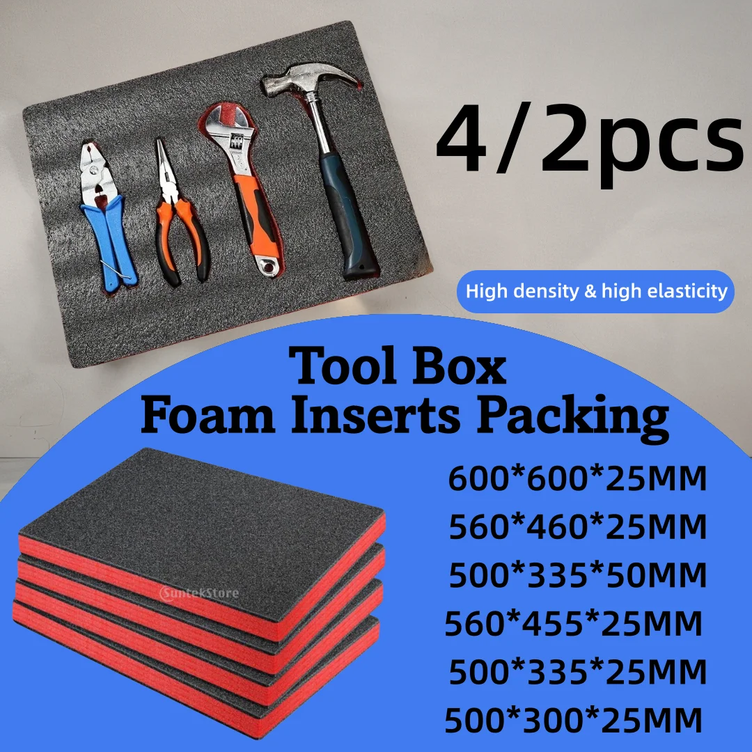 

4 шт., ящик для инструментов, пенопластовые вставки, упаковочные пенопластовые подушечки, чехол для камеры, амортизирующий лист для транспортировки, DIY ремесла, вкладыш для ящика для инструментов