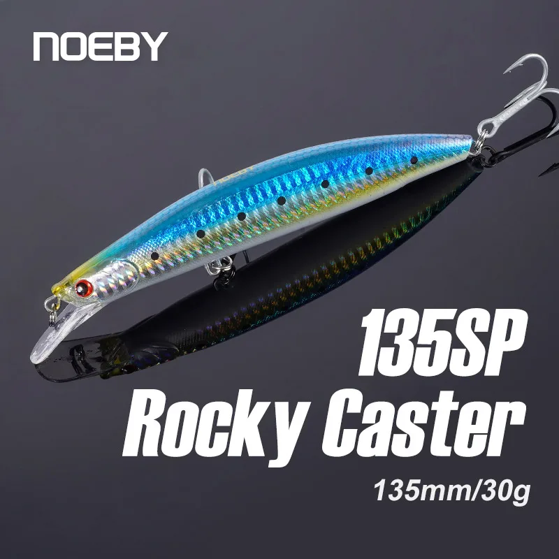 

NOEBY Suspending Minnow Lure 135mm 30g Rocky Hard Bait Long Casting Jerk Bait Artificial Tuna Sea bass Fishing Tackle Lures