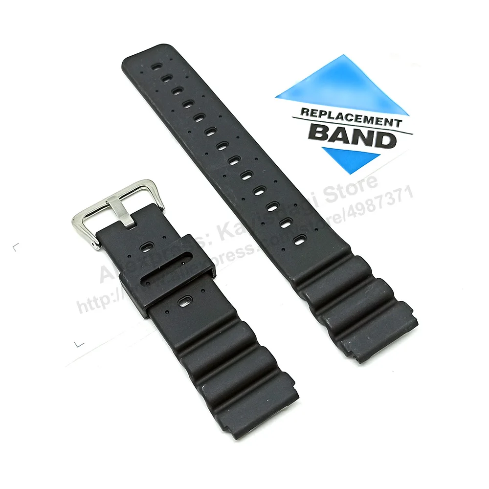 Fits/for Casio DW-400 , DW-403 , DW-6400 , DW-4000 , AW-302 , DW-2500 , PGW-92 LED-100 - 20mm Black Rubber Watch Band Strap Belt