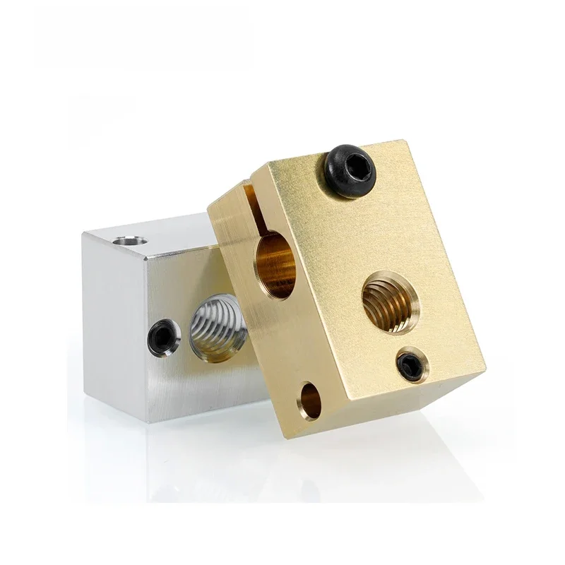 Części drukarki 3D E3D V6 ulepszony blok aluminiowy mosiężny oficjalny blok grzejny do termistora PT100 NTC100K wytłaczarka Hotend z głowicą J — zdjęcie 2
