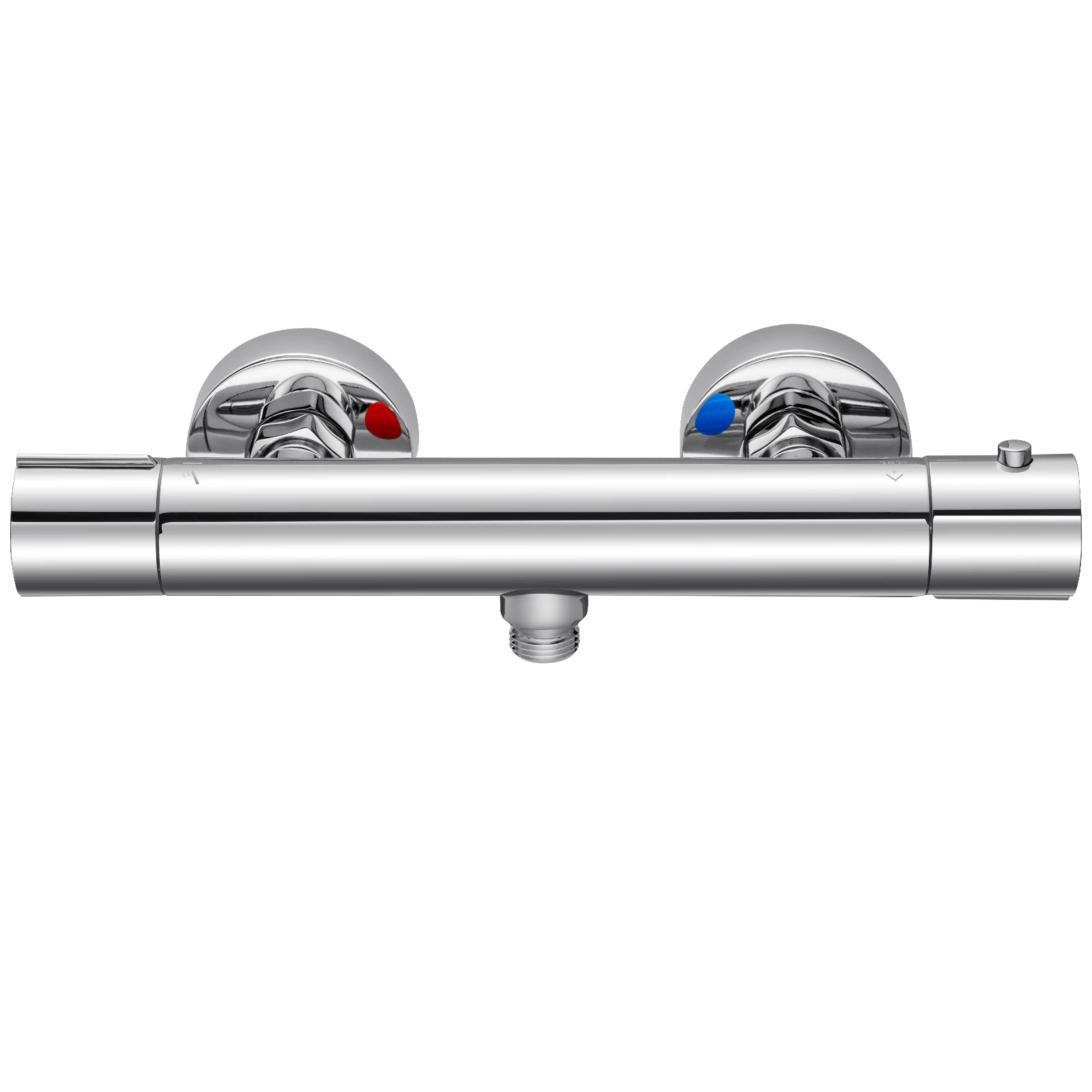 Auralum Thermostat-Duscharmatur, Chrommischer Mit Sicherheitsverriegelung 38 °C, G1/2 Thermostatkartusche, Anti-Kalk-Schutz, Verbrühungsschutz
