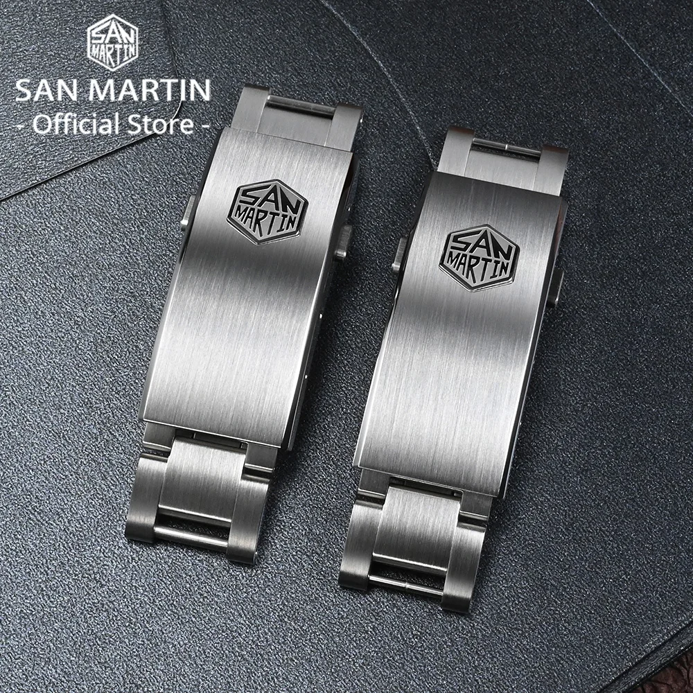 San Martin New Fly Adjustable Clasp Watch Parts Bracelet OTF Clasp For 16mm Specified Model Buckle Folding Clasp Non-universal