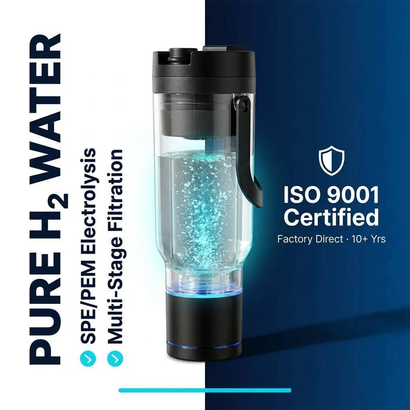 Factory 750ML Large Capacity Hydrogen Water Generator Handle 2000PPB 10/20min Modes Backwash BPA FreeTritan Hydrogen  Bottle