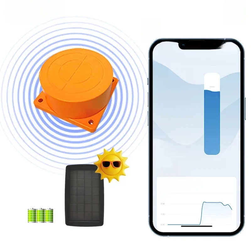 ME201WSP Solar Panel Smart Home Ultrasonic Wireless Detector Water Fuel Alarm Indicator Remote Water Tank Level Sensor
