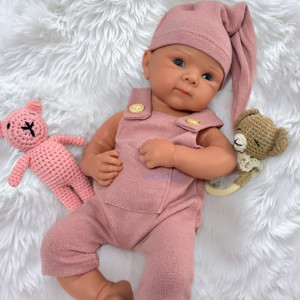 

19 Inch Full Body Silicone Reborn Baby Dolls Lifelike Newborn Babies Handmade Painted Girl Doll For Spain Artist Collectibles