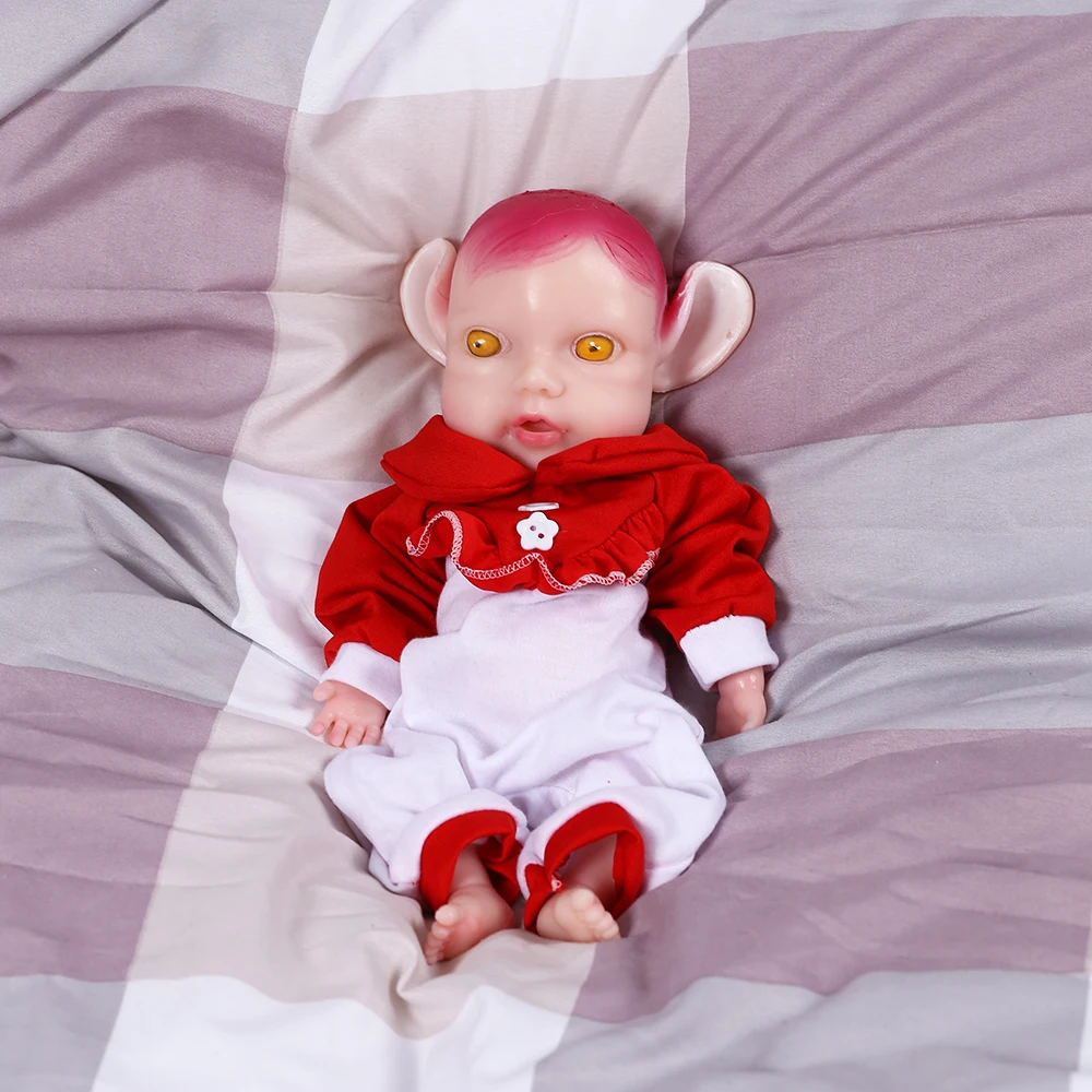 Baby Doll Toys For Kids Soft Full Body Silicone Reborn Baby Dolls With Big Ears Lovely Elf Doll 32CM Holiday GIft For Children