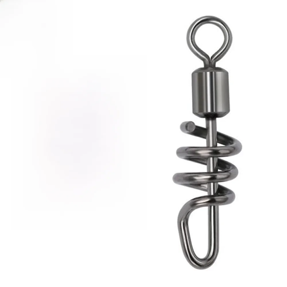 DNDYUJU 20-100 stücke Angeln Roll Wirbel Mit Geschraubten Snap Edelstahl Solide Ring Stecker Angelhaken Lockt Angeln waren