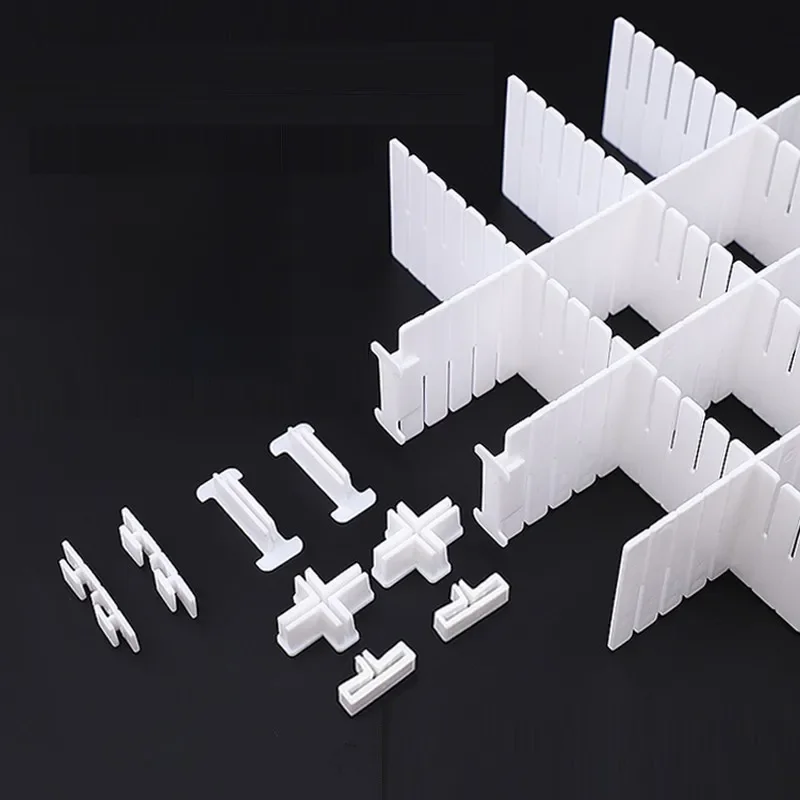 1 ensemble d'accessoires de séparation de tiroir, bricolage, rangement, combinaison libre, cloison, boucle croisée, Clip de fixation, maquillage, chaussettes, organisateur de sous-vêtements