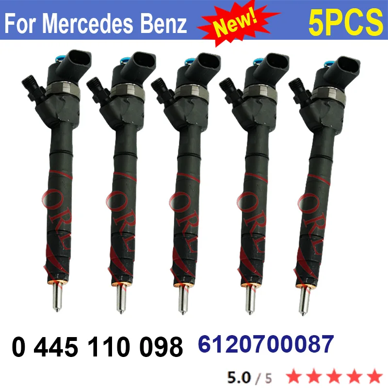 5PCS NEW 0445110098 Common Rail Diesel Injector 6120700087 0 445 110 098 0986435039 for MERCEDES BENZ MB6120700087