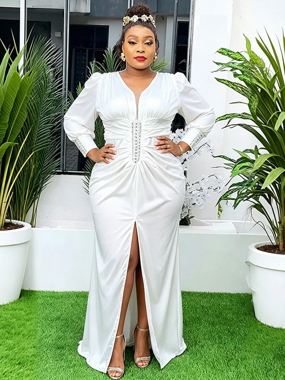 2026 Women Wedding Party Prom Dress Luxury Diamond Bodycon Maxi Robes African Dashiki Ankara Clothing Dubai Turkey Kaftan Abayas