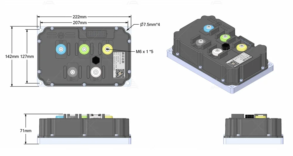 Fardriver ND108530 Programmable Motor Controller 108V 6000W Adjustable Sine Wave High Efficiency for E-Motorcycle And E-Scooter