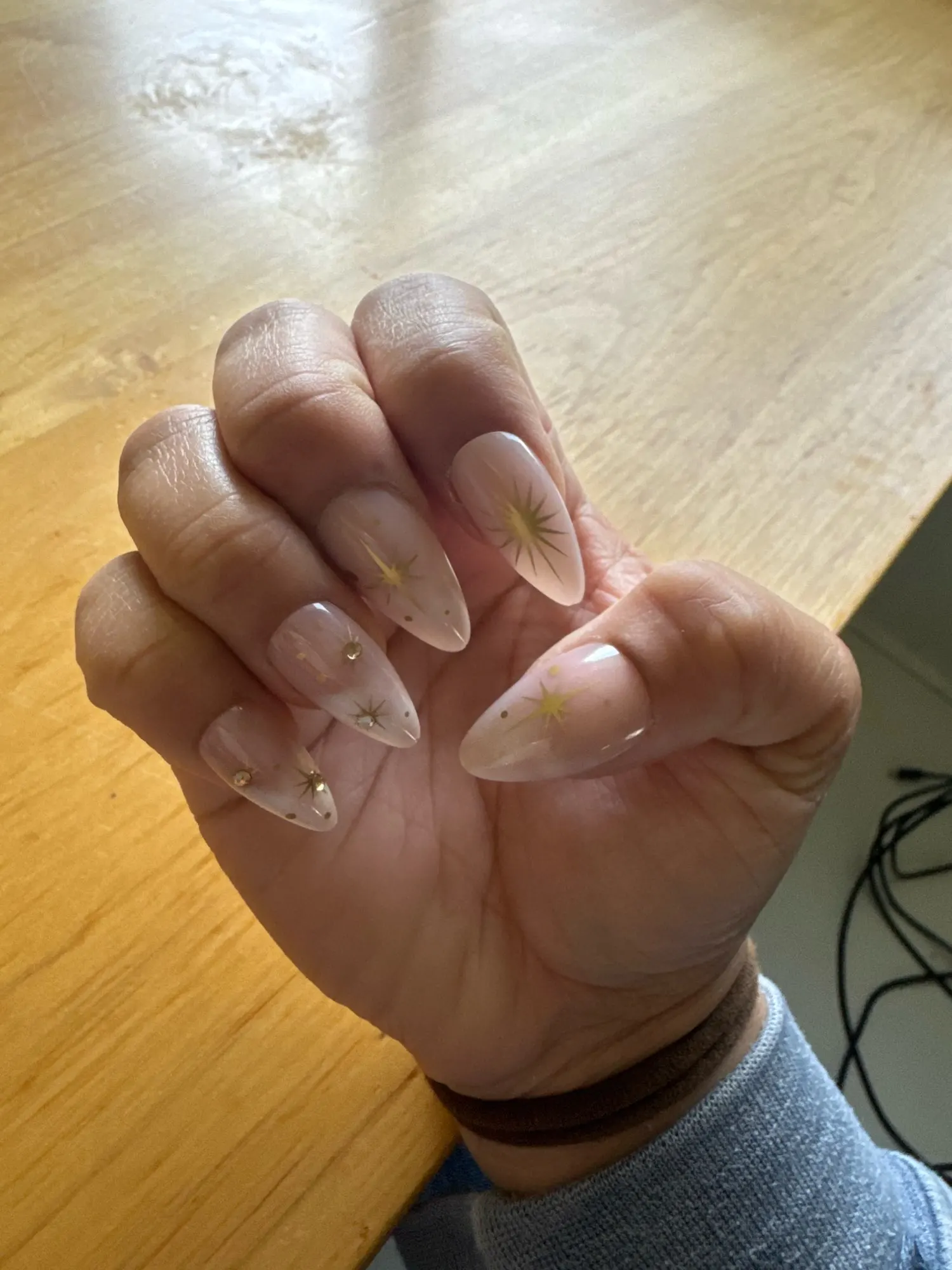 24Pcs False Nails Spicy Girl Silver Bow with Diamond Fake Nails with Glue Almond Press on Nails Black Cool Y2k Almond Nail Set photo review