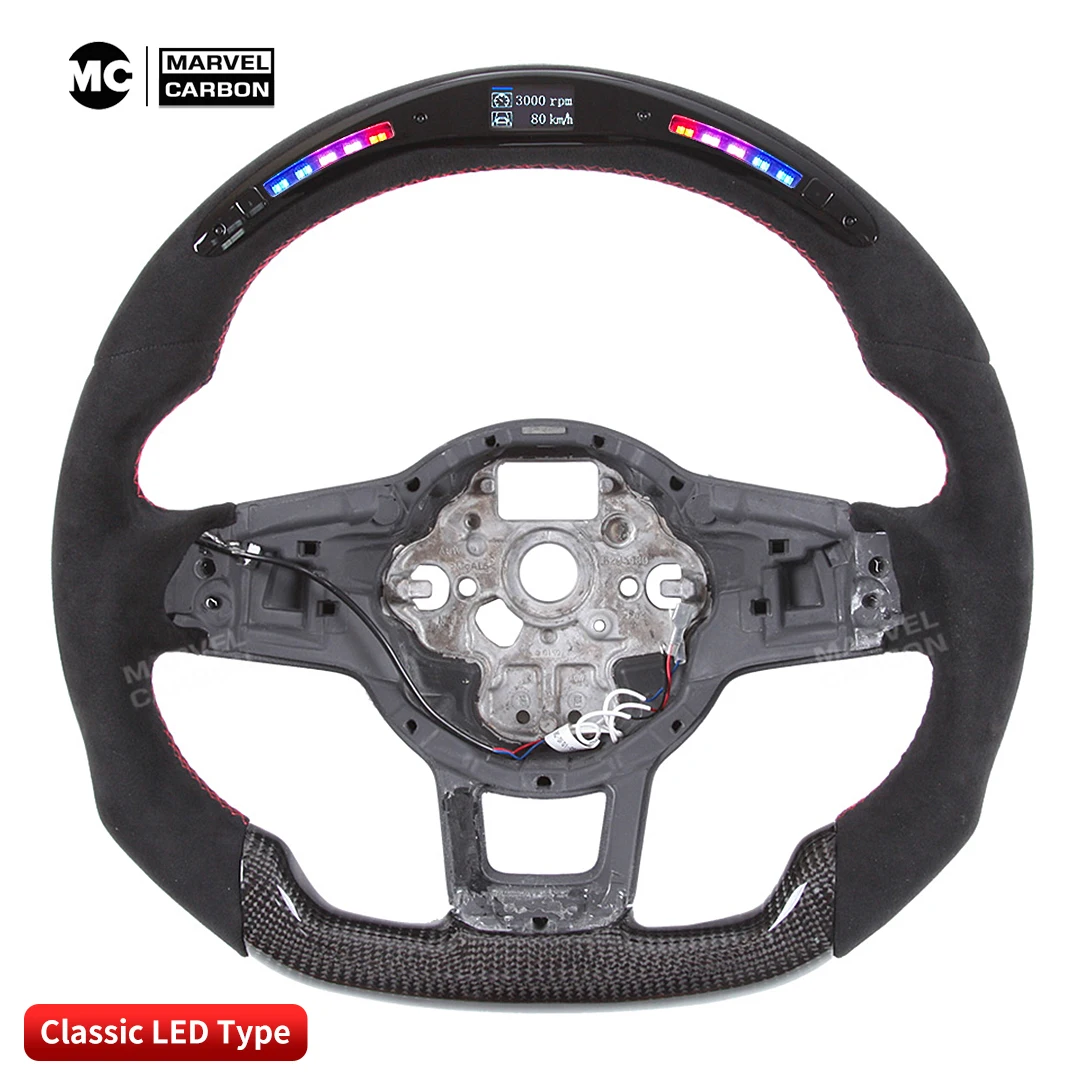 LED Performance Steering Wheel Display Compatible for Volks-wagen  mk 7+ 100% Real Carbon Fiber