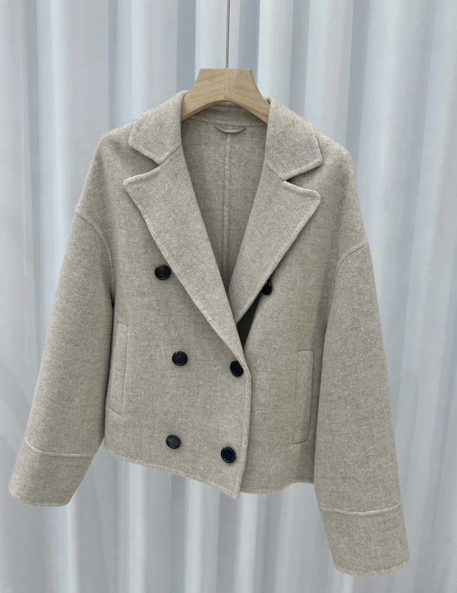 

Элегантная повседневная женская однотонная осенняя куртка из шерсти и кашемира