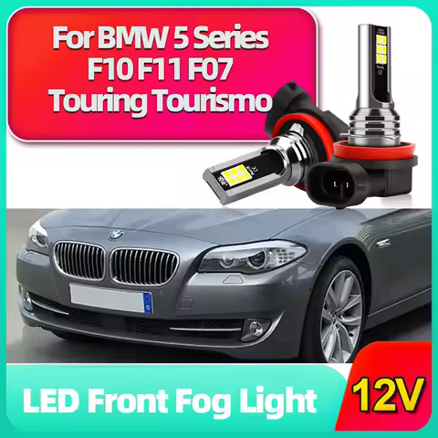For BMW 5 Series F10 F11 F07 Touring Tourismo Auto H8 H11 H16JP LED Fog Lights 12V Car Front Foglights 6000K White Driving Lamps