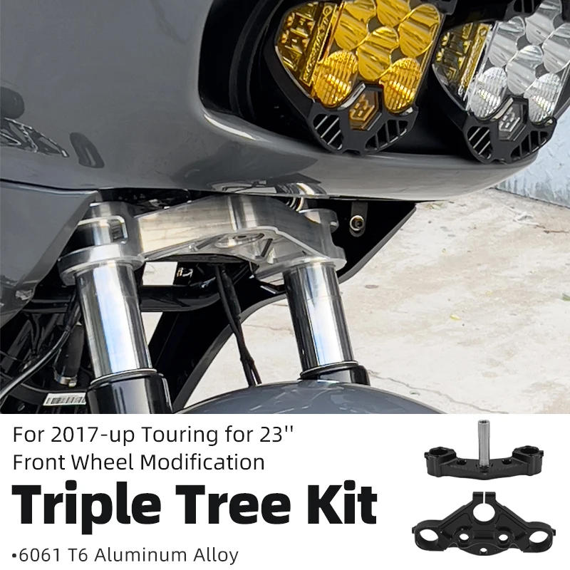 For Harley 2017-up Touring Street Glide Road Glide CVO Road King FLHT FLTRXSE Motorcycle Triple Tree Kit for 23'' Front Wheels