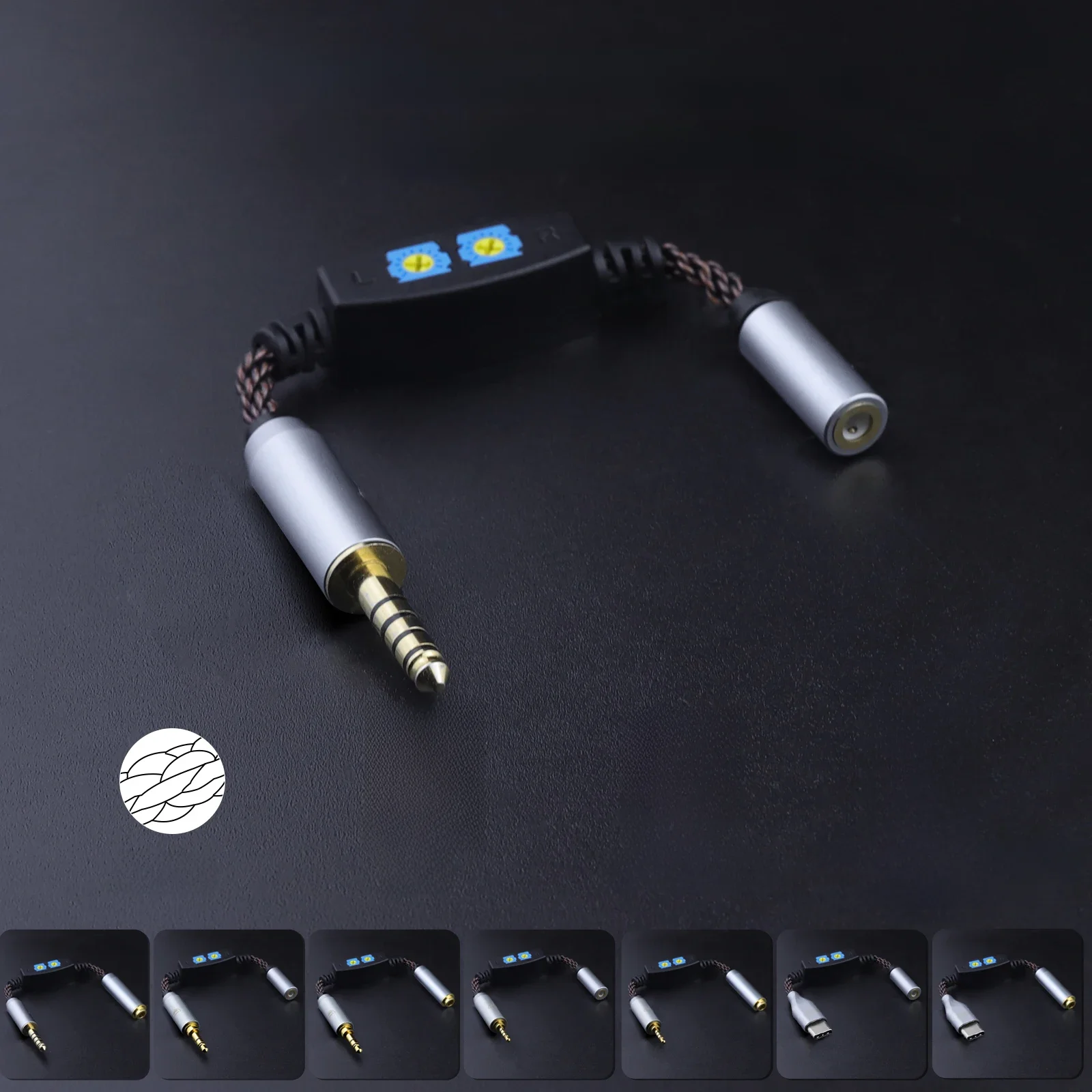OKCSC – kabel audio z regulowanym rezystorem 0-100 Ω, adapter z wtyku 2,5 mm na 3,5/4,4 mm, z wtyku typu C na 3,5/4,4 mm, adapter żeński na żeński, kabel FM. — zdjęcie produktu 7