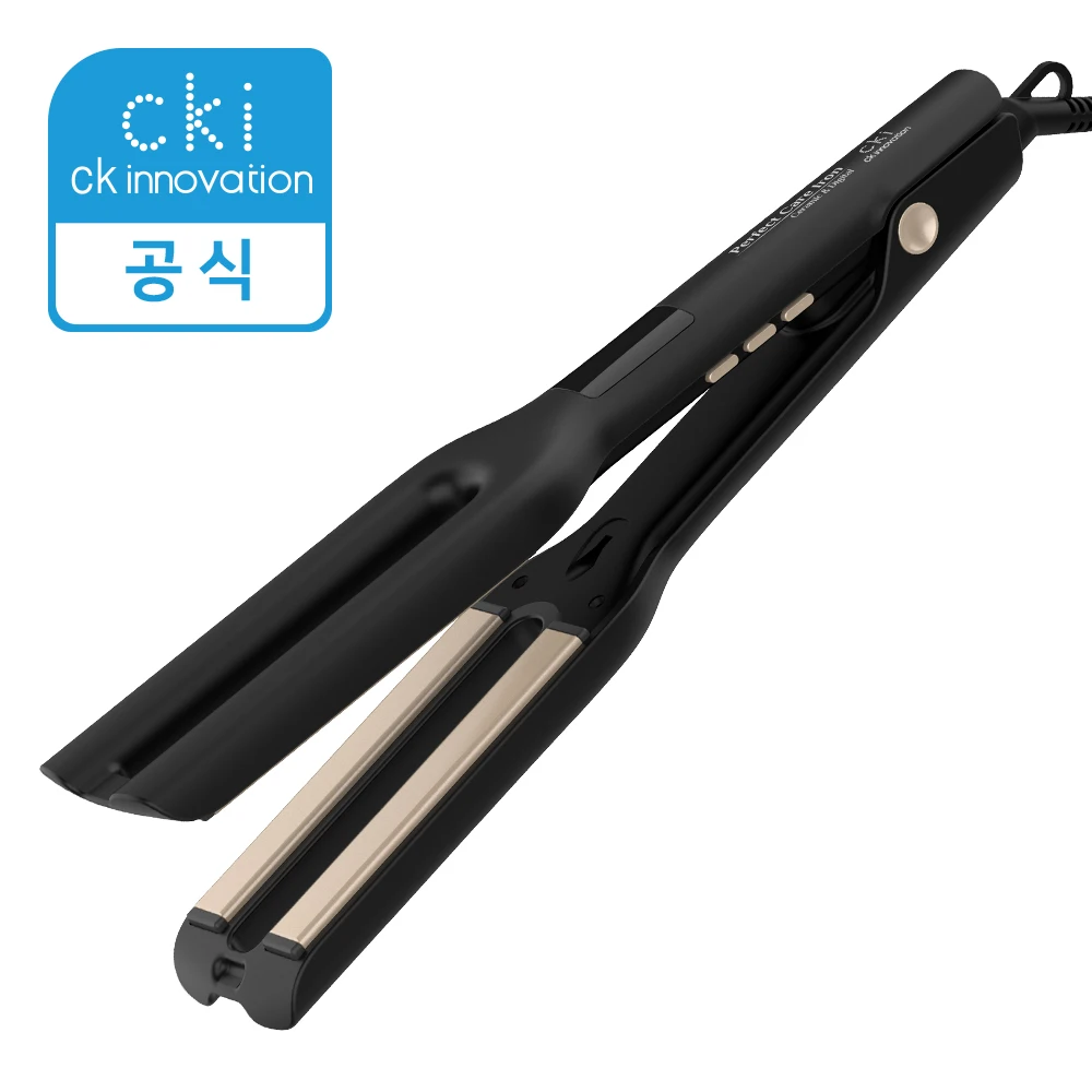 CKI-F711 Ceramic Dual Plate Digital Temperature-controlled Hair Iron Magic Straightener Black Gold