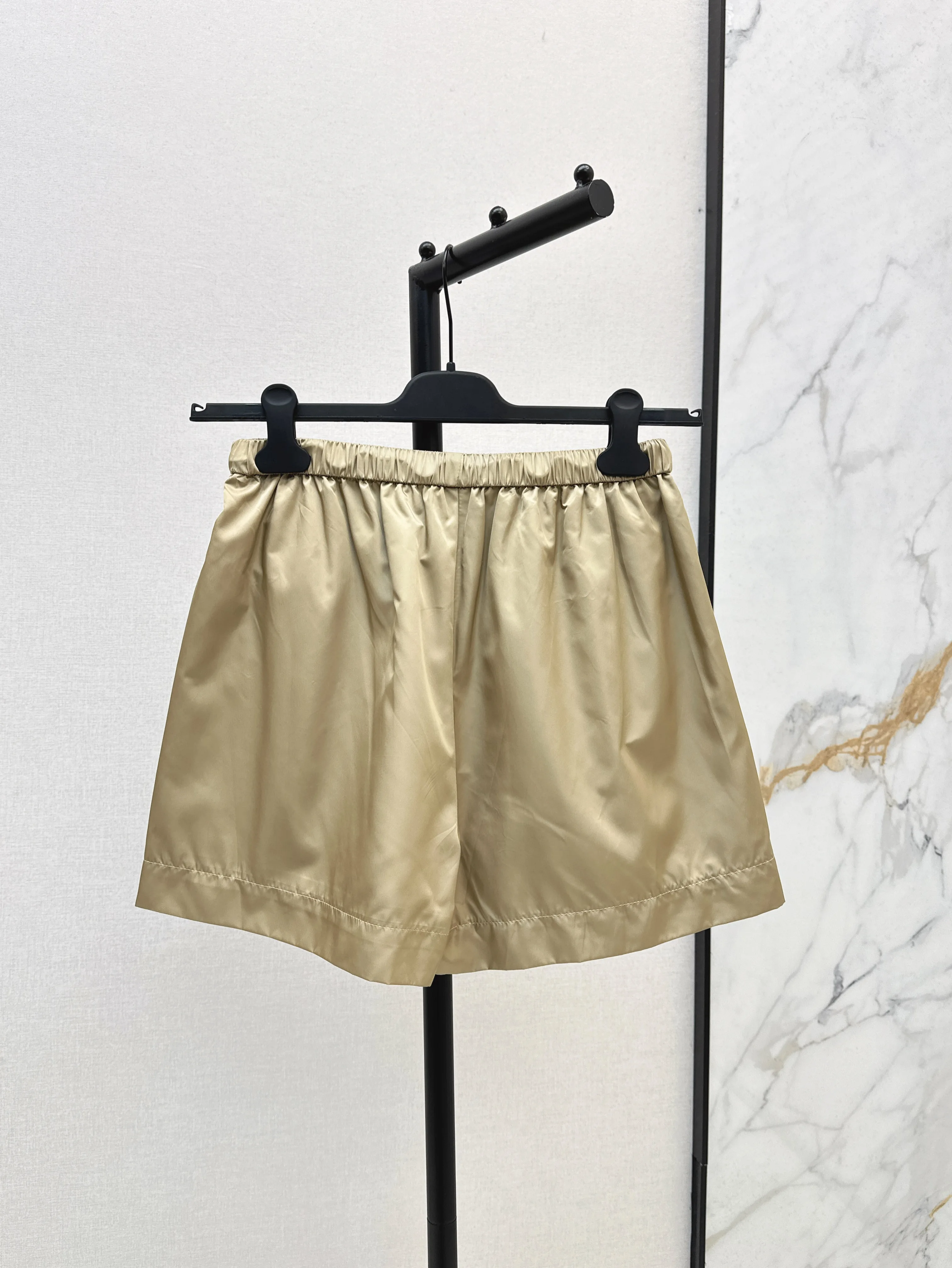 2025 New Shorts Drawstring Pockets Polyester Cotton Solid Fashionable Versatile Slimming Figure-hugging