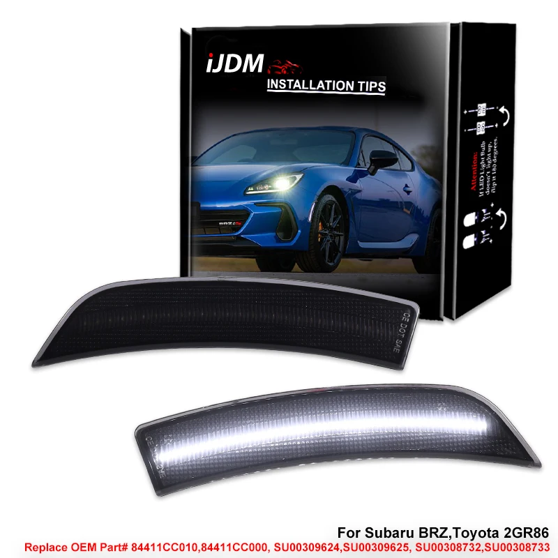 

iJDM Style For Toyota GR86 ZN8 For Subaru BRZ ZD8 2022+ Bumper Led Fender Flares Side Marker Lights Auto Turn Signal Blinkers