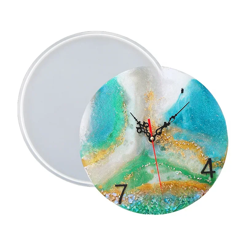 Moule en silicone pour horloge ronde, artisanat fait à la main, grand mouvement d'horloge, moules en résine xy pour bijoux à bricoler soi-même, fournitures d'outils exécutifs