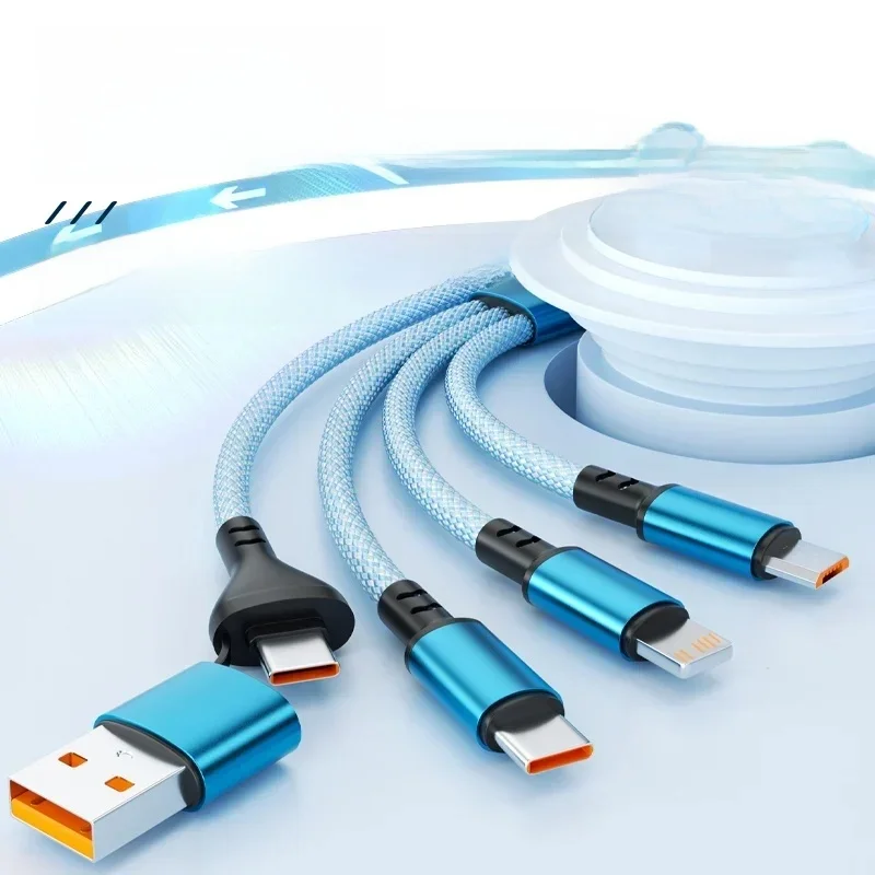 1,2 m 3 w 1 Kabel do szybkiego ładowania USB Wieloportowy przewód do ładowania typu C Micro USB C Przewód do ładowania iPhone Huawei Xiaomi Samsung — zdjęcie produktu 7