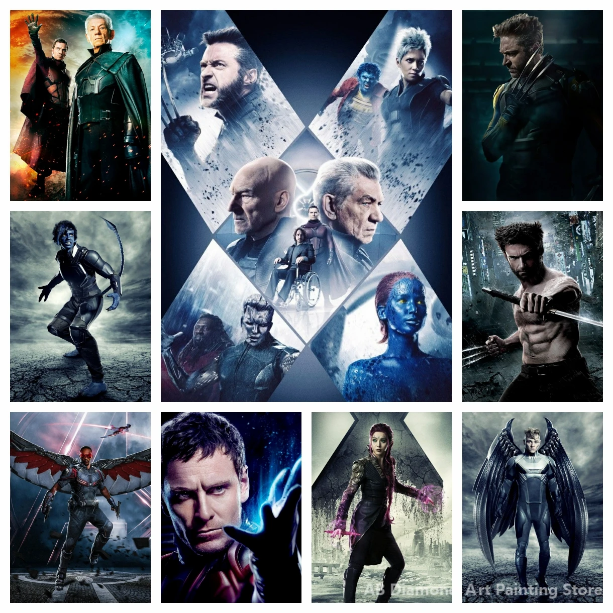 X-Men Movie Stills AB Diamond Painting Mosaic Painting Kit Diamond Embroidery 5D DIY Cross Stitch Handmade Home Decoration Gift