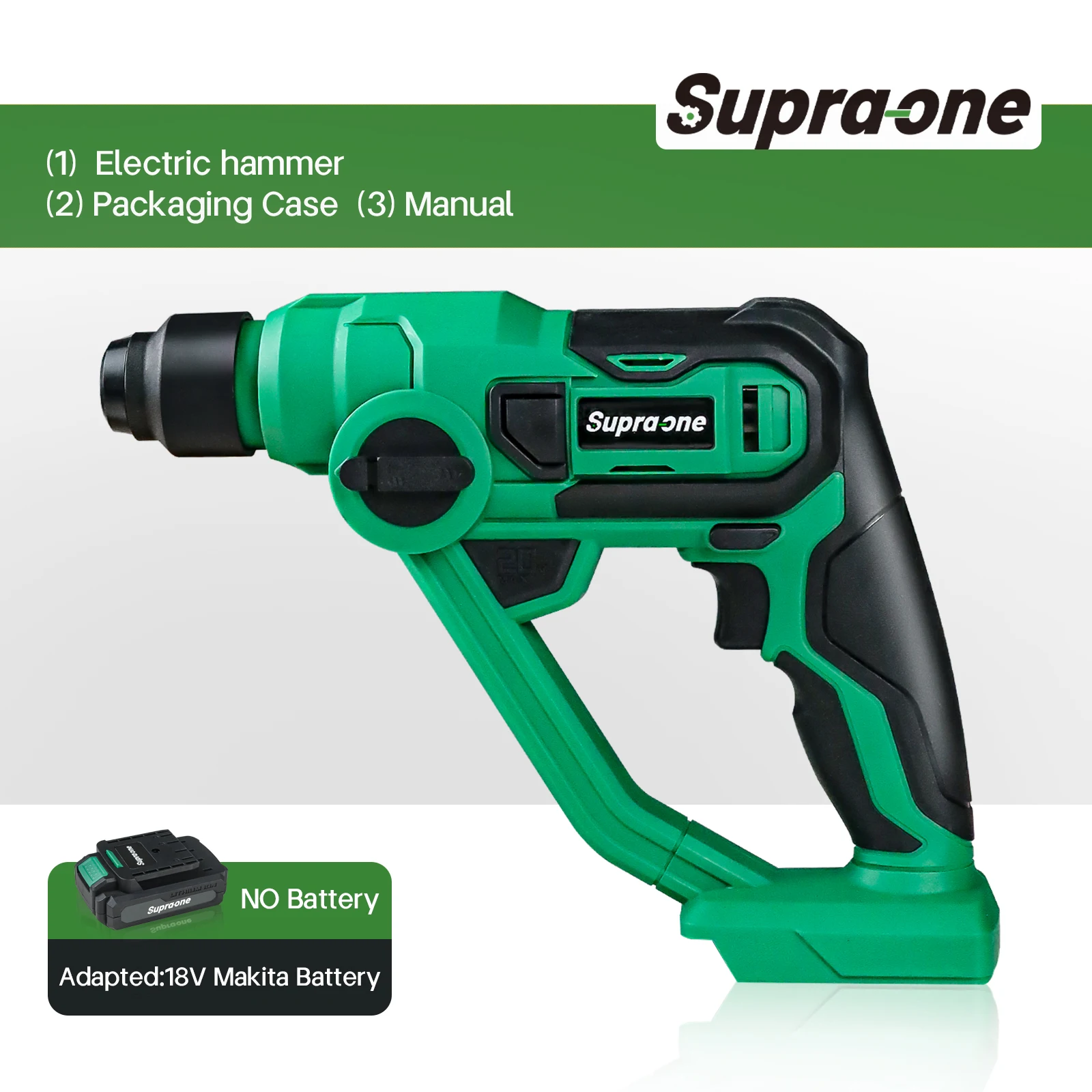 

Cordless Rotary Hammer Drill with 2.0Ah Lithium-Ion Battery and Charger, Brushless Motor, SDS Plus,Variable Speed