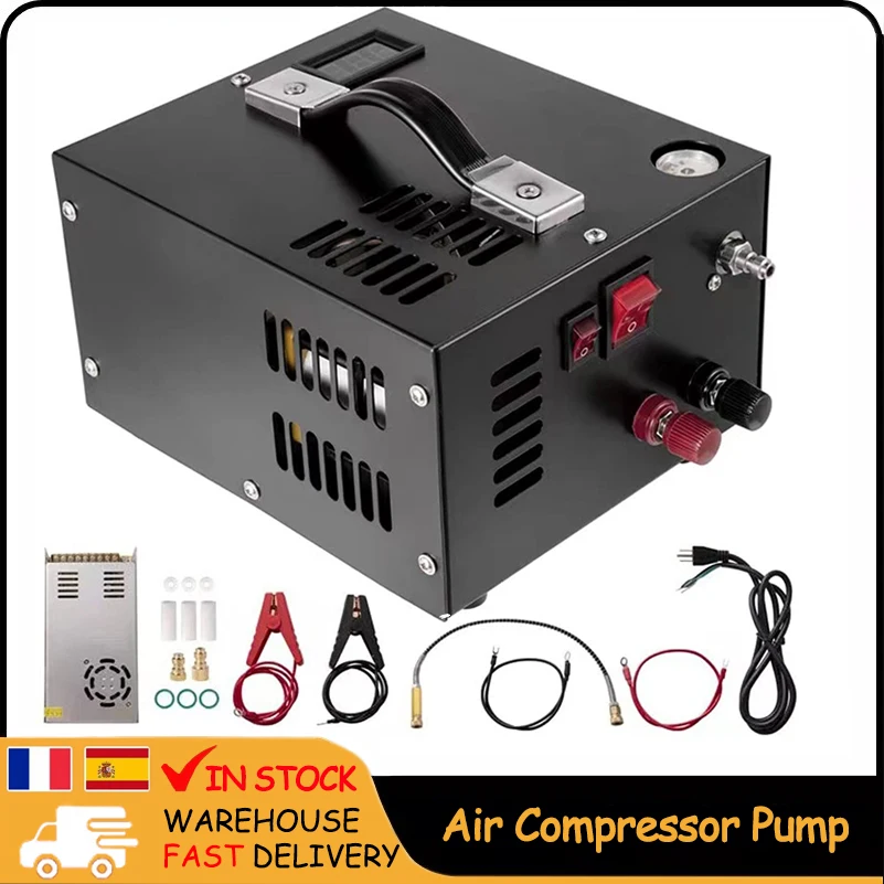 4500Psi Portable PCP Air Compressor Pump 12VDC/220V Power Oil/Water-Free 30Mbar High Pressure Diving Bottle Air Rifle