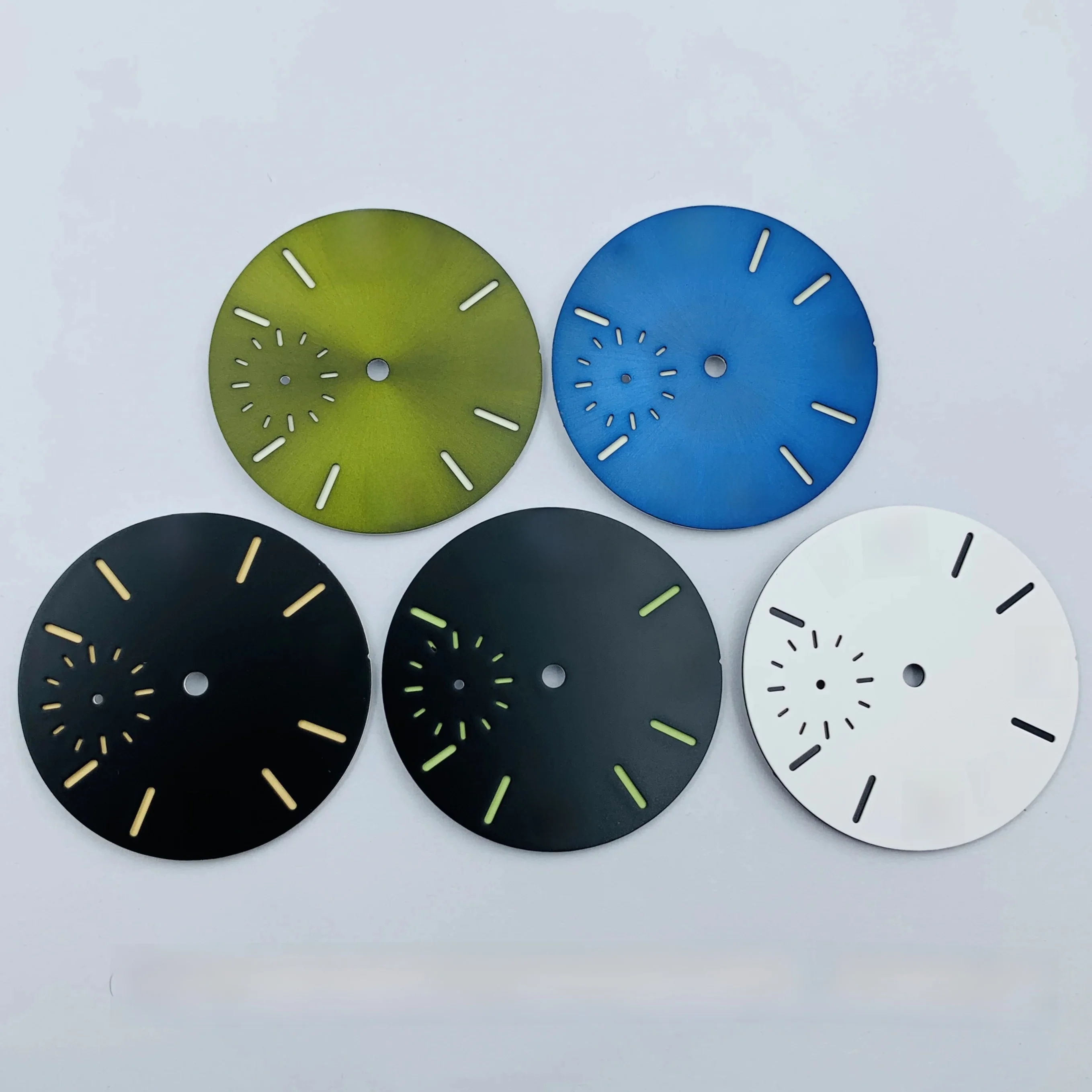 Goutent 37mm sterylny czarny biały niebieski zielony tarcza zegarka pomarańczowe znaki pasują do części zegarka z mechanizmem ETA 6497 ST36 — zdjęcie 2