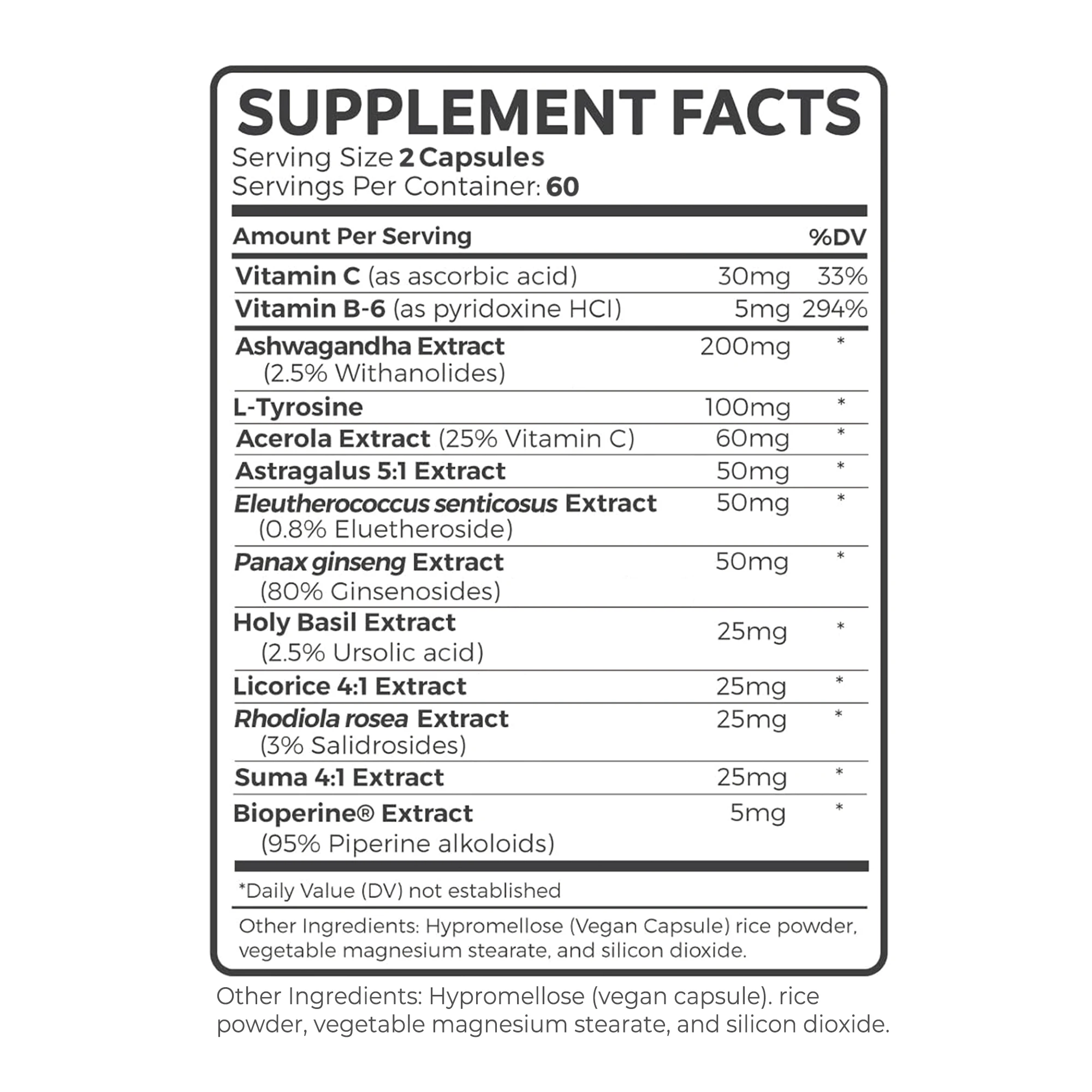 Adrenal Support - Releases Adrenal Fatigue, Cortisol Manager, Relaxes Stress and Anxiety, and Boosts Mood - 120 Capsules