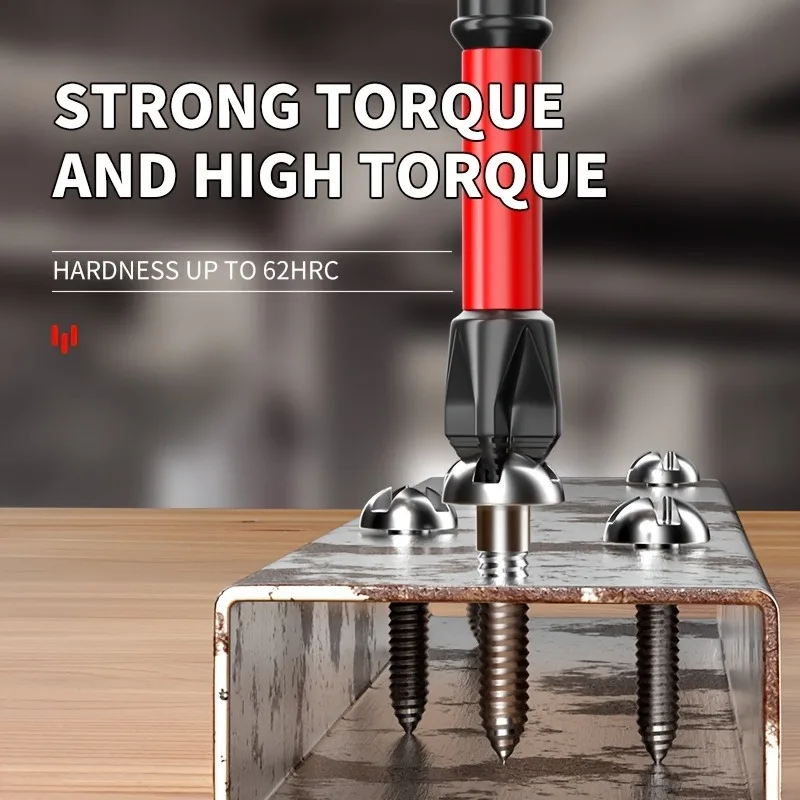 Magnetic D1 Anti-shock Batch Head High Hardness Non-Slip Impact Bits Cross 65/90mm Ph2 Screwdriver Set